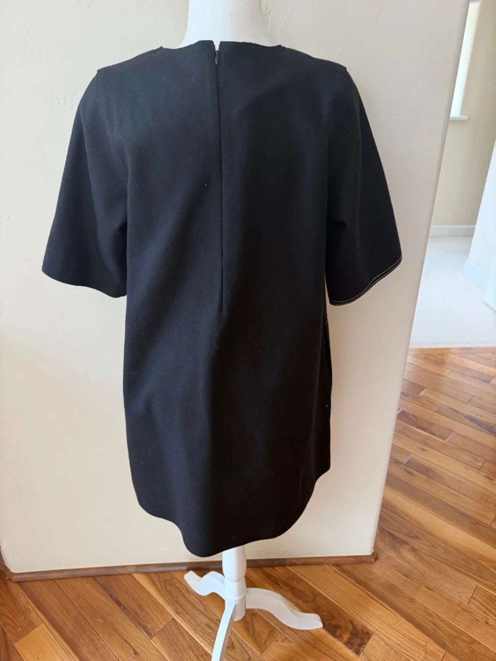 COS Black Mini Shift Dress with Contrast Stitching - Picture 4 of 8